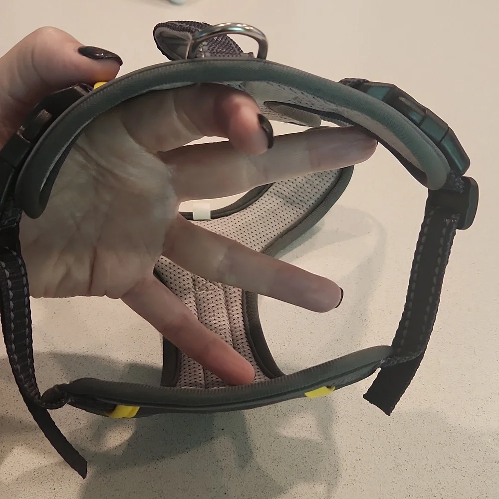 Gray and Yellow Dog Harness, New!